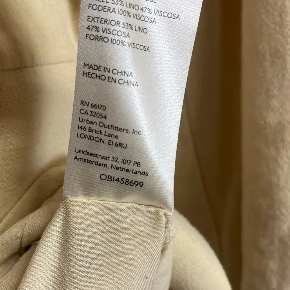 Free People Blazer Womens Size Medium Jacket Linen Olivia Button Up Sand Beige